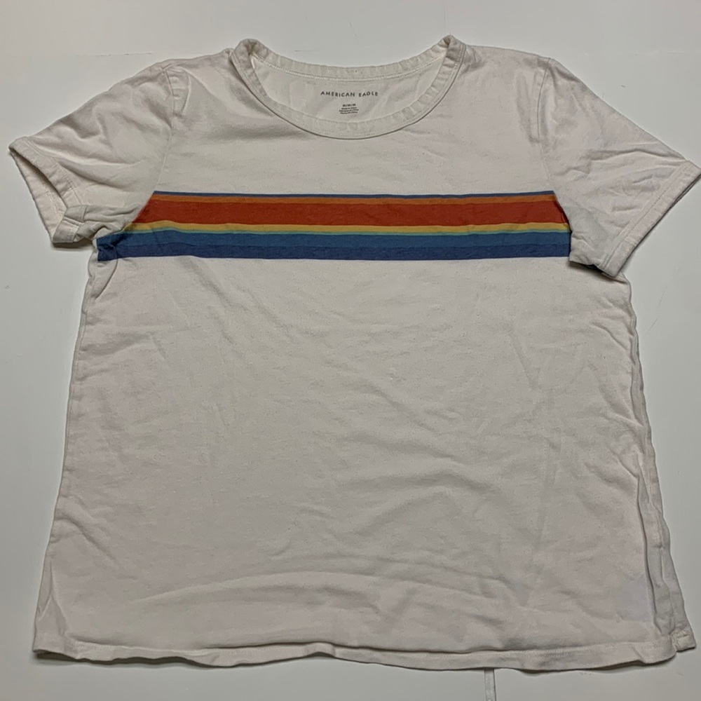 American Eagle Rainbow Striped T-shirt